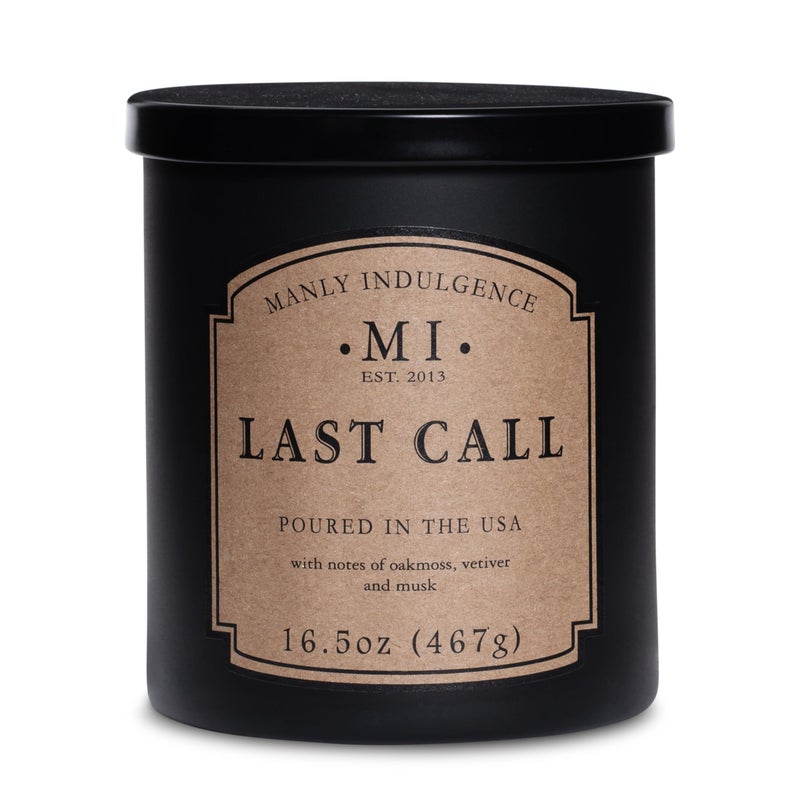 Manly Indulgence Last Call Scented Candles for Men, 16.5 oz Single Wick, Premium Soy Blend Wax, 60H Burn, Candles for Home Scented â€“ Made in The USA - Image 1